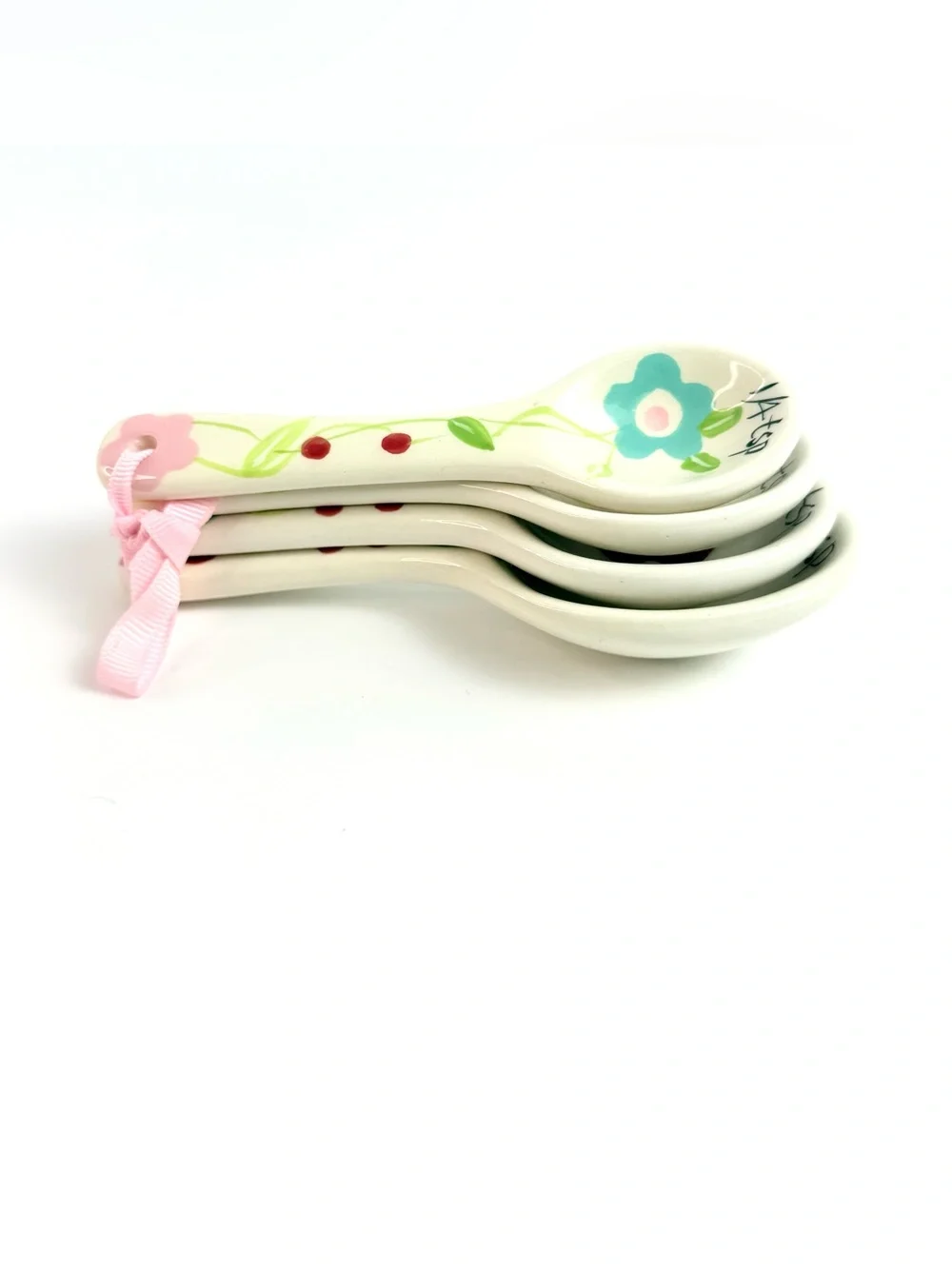 Springtime Flowers Hand Painted Ceramic Measuring Spoons